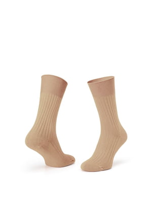 Шкарпетки з полосою з мерсеризованої бавовни бежеві | 6764616