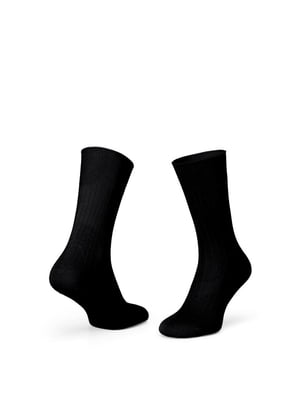 Шкарпетки з полосою з мерсеризованої бавовни чорні | 6764621