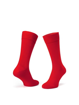 Шкарпетки гладкі з мерсеризованої бавовни червоні | 6764625