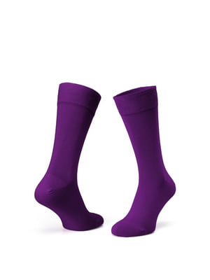 Шкарпетки гладкі з мерсеризованої бавовни фіолетові | 6764627