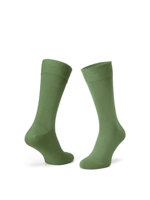 Шкарпетки гладкі з мерсеризованої бавовни зелені | 6764629