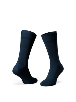 Шкарпетки гладкі з мерсеризованої бавовни сині | 6764635