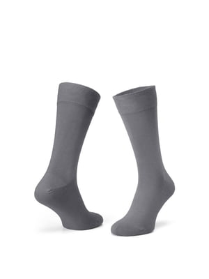 Шкарпетки гладкі з мерсеризованої бавовни сірі | 6764637