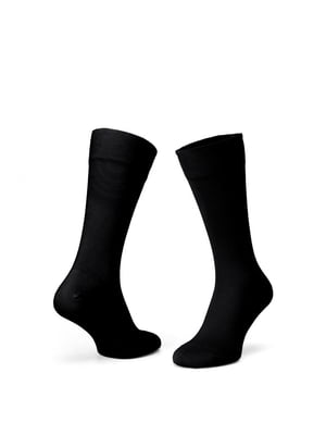 Шкарпетки гладкі з мерсеризованої бавовни чорні | 6764639
