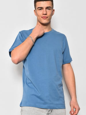 Синя однотонна футболка | 6769075