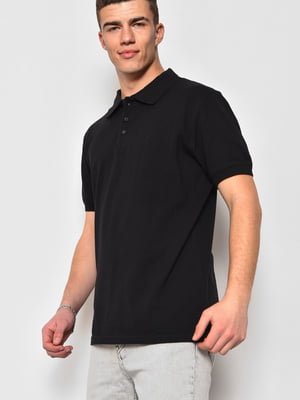 Базова футболка-поло чорного кольору  | 6769081
