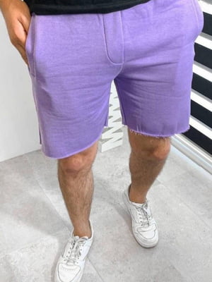 Трикотажні фіолетові шорти з необробленими краями | 6769169