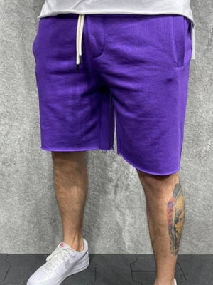 Трикотажні фіолетові шорти з необробленими краями | 6769173