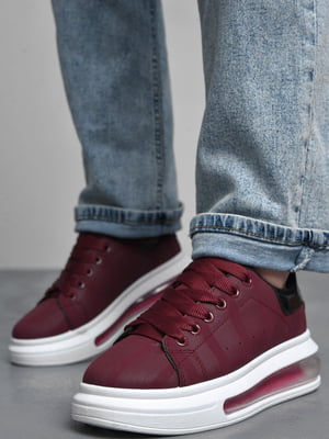 Кросівки бордового кольору на шнурівці | 6769263