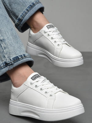 Кросівки білого кольору на шнурівці | 6769269