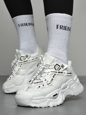 Кросівки білого кольору на шнурівці | 6769271