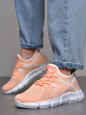 Кросівки персикового кольору текстильні | 6769280