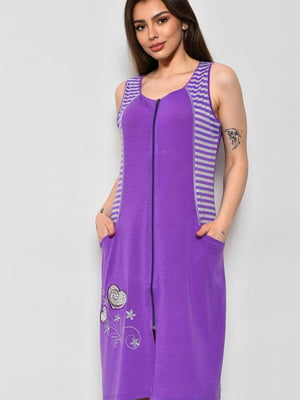 Фіолетовий напівбатальний халат з кишенями | 6769364