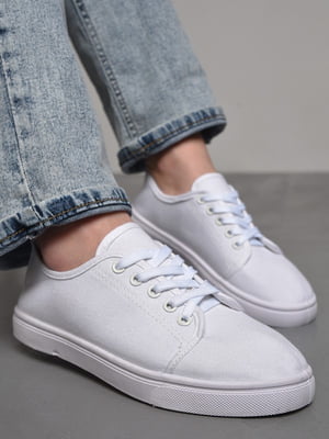 Мокасини білого кольору на шнурівці | 6769568