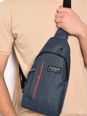 Текстильна сумка-слінг синього кольору | 6769941