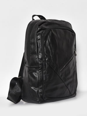Рюкзак з екошкіри чорного кольору | 6770071