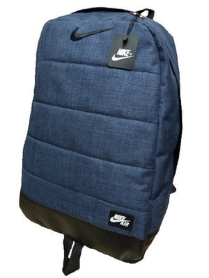 Рюкзак зі шкіряним дном 45х30 чорно-синій | 6766307