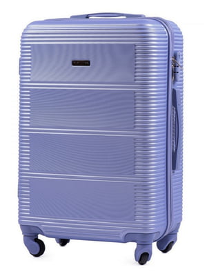 Середня світло-бузкова дорожня пластикова валіза на 4-х колесах (62 л) | 6766391