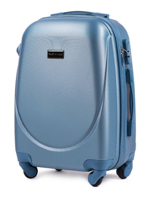 Маленька дорожня сріблясто-синя валіза на 4-х колесах (45 л) | 6766409