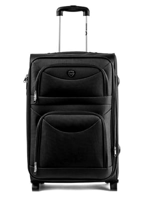 Мала тканинна валіза чорного кольору на 2-х колесах | 6766412