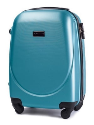 Синя дорожня пластикова валіза маленького розміру на 4-х колесах (28 л) | 6766415