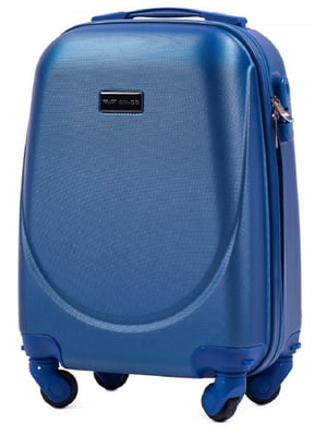 Синя дорожня пластикова валіза маленького розміру на 4-х колесах (28 л) | 6766416