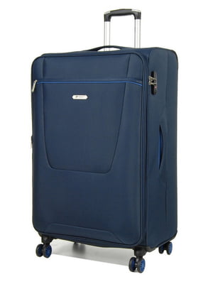 Середня текстильна валіза синього кольору | 6766446