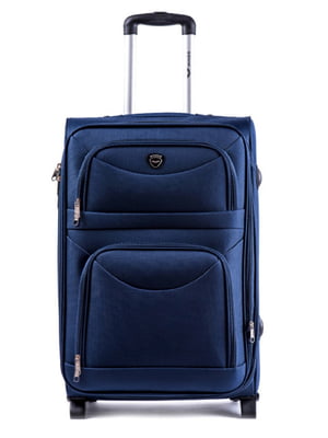 Мала тканинна валіза синього кольору на 2-х колесах | 6766474