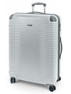 Велика пластикова валіза сріблястого кольору | 6766563