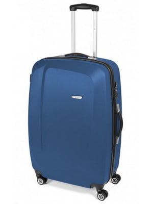 Велика пластикова валіза синього кольору | 6766589