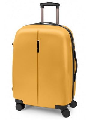 Середня пластикова валіза жовтого кольору | 6766599