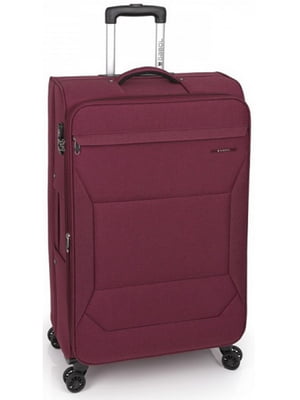Велика текстильна валіза бордового кольору | 6766605