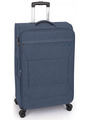 Велика текстильна валіза синього кольору | 6766606