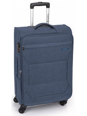 Середня текстильна валіза синього кольору | 6766611