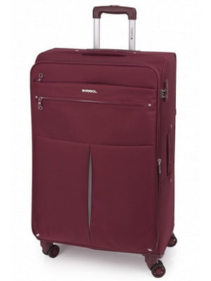 Велика текстильна валіза бордового кольору | 6766624