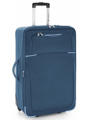 Велика текстильна валіза синього кольору | 6766627
