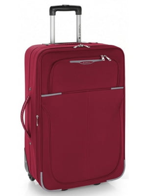 Середня текстильна валіза бордового кольору | 6766634