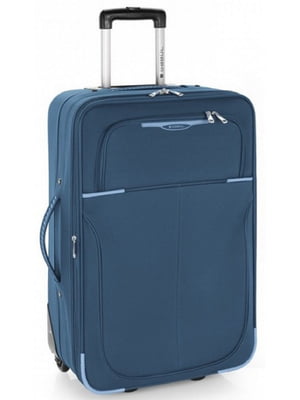 Середня текстильна валіза синього кольору | 6766635