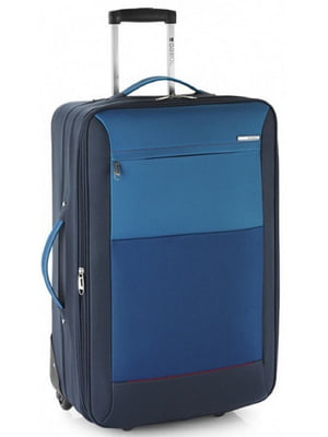 Середня текстильна валіза синього кольору | 6766643