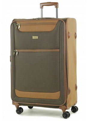 Велика текстильна валіза коричневого кольору | 6766656