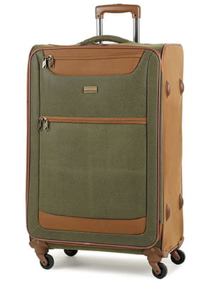 Велика текстильна валіза зеленого кольору | 6766657