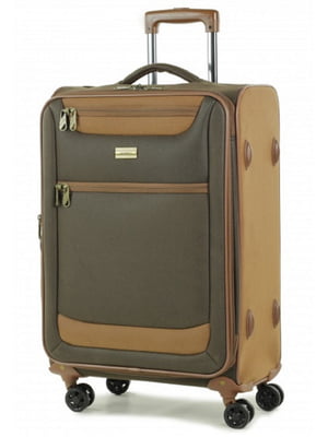 Середня текстильна валіза коричневого кольору | 6766662