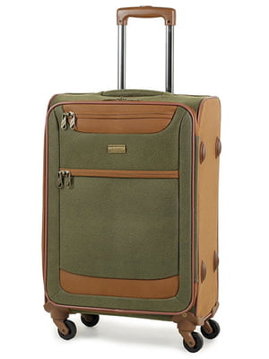 Середня текстильна валіза зеленого кольору | 6766663