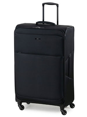 Велика тканинна валіза чорного кольору кольору на 4-х колесах | 6766678