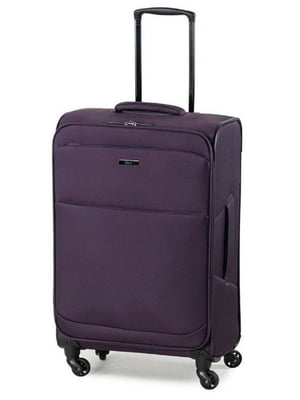 Тканинна валіза середнього розміру темно-фіолетова на 4-х колесах | 6766681