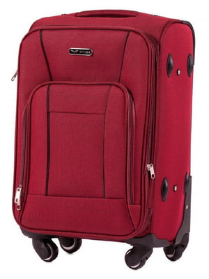 Тканинна валіза бордового кольору на 2-х колесах | 6766686
