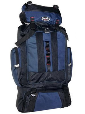 Рюкзак туристичний Sports fashion 60х38х20 чорно-синій | 6766712