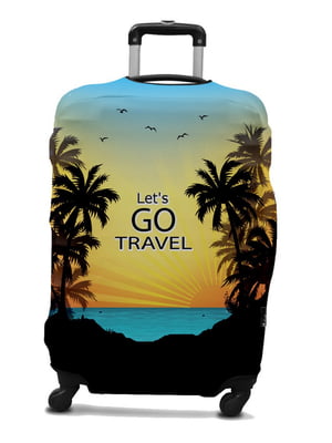 Чохол на валізу із дайвінгу з малюнком Let's GO TRAVEL (55-65 см) | 6766798