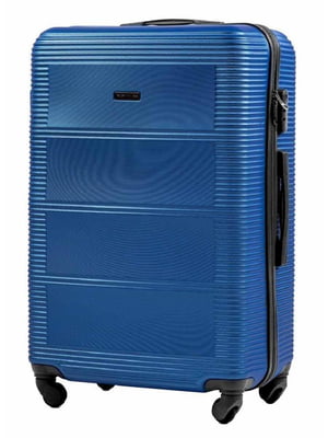 Велика синя дорожня пластикова валіза на 4-х колесах (86 л) | 6766810