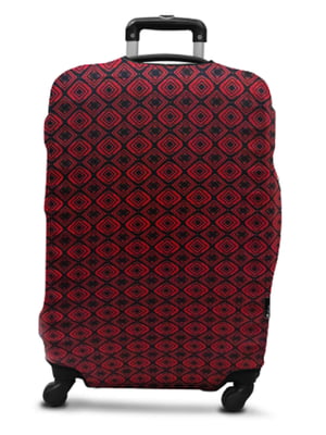 Чохол на валізу червоний в ромби (65-75 см) | 6766830
